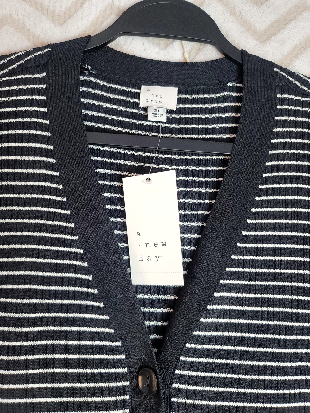 a new day Black & White Striped Maxi Button-Front Dress - Picture 4 of 7